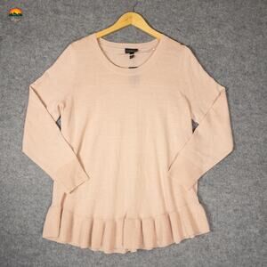 Lane Bryant Tunic Pullover Sweater Pink Long Sleeve Knit Women's 14/16